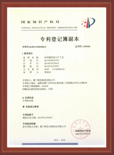 专利登记簿副本